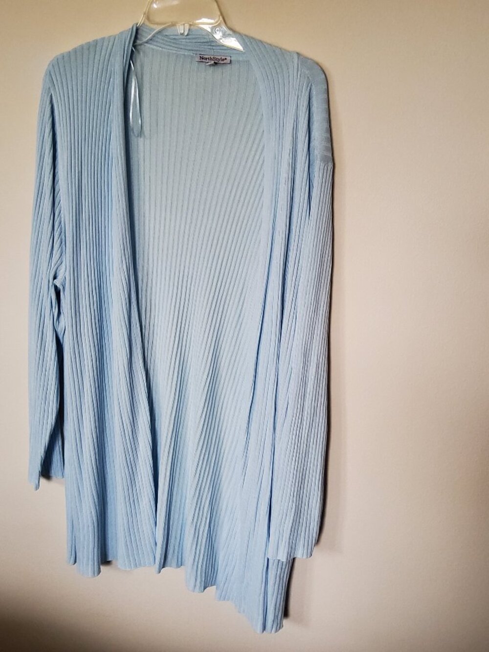 NorthStyle Plus size 3X Light Blue Ribbed knit Cardigan